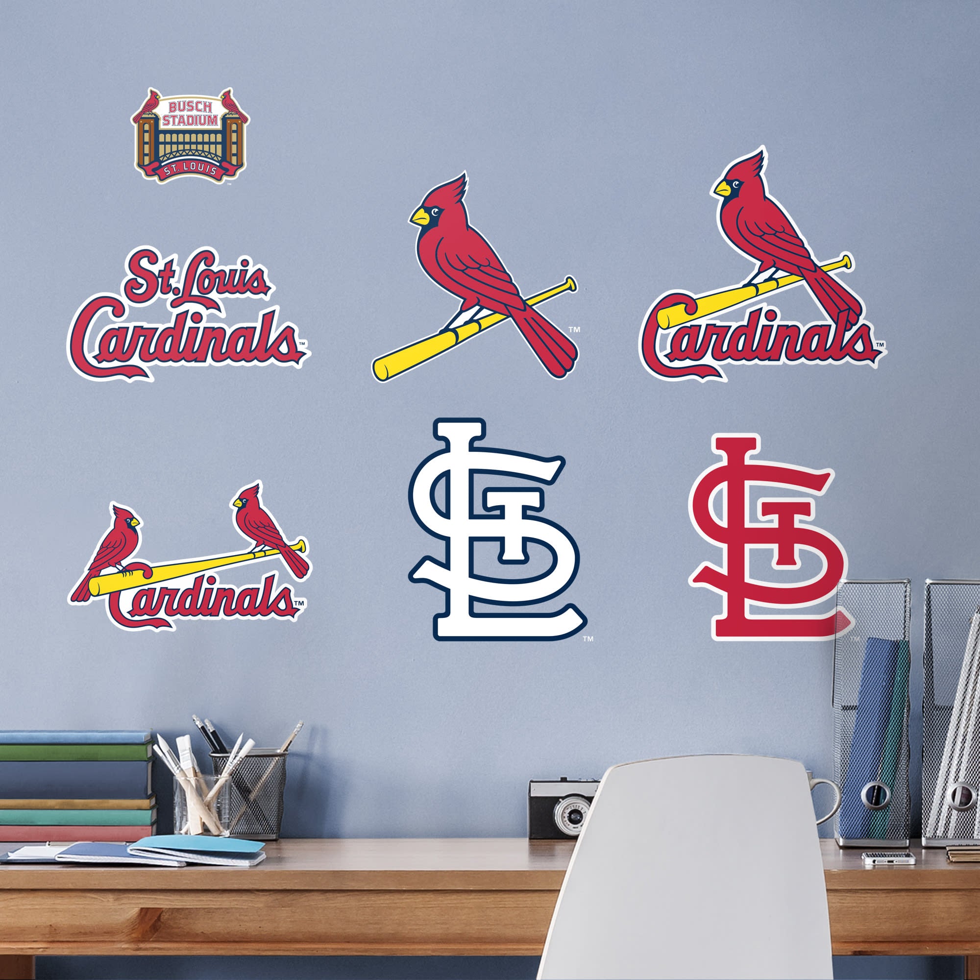 St. Louis Cardinals: Logo Assortment - Officially Licensed MLB Removable Wall Decals 75"W x 39.5"H by Fathead | Vinyl