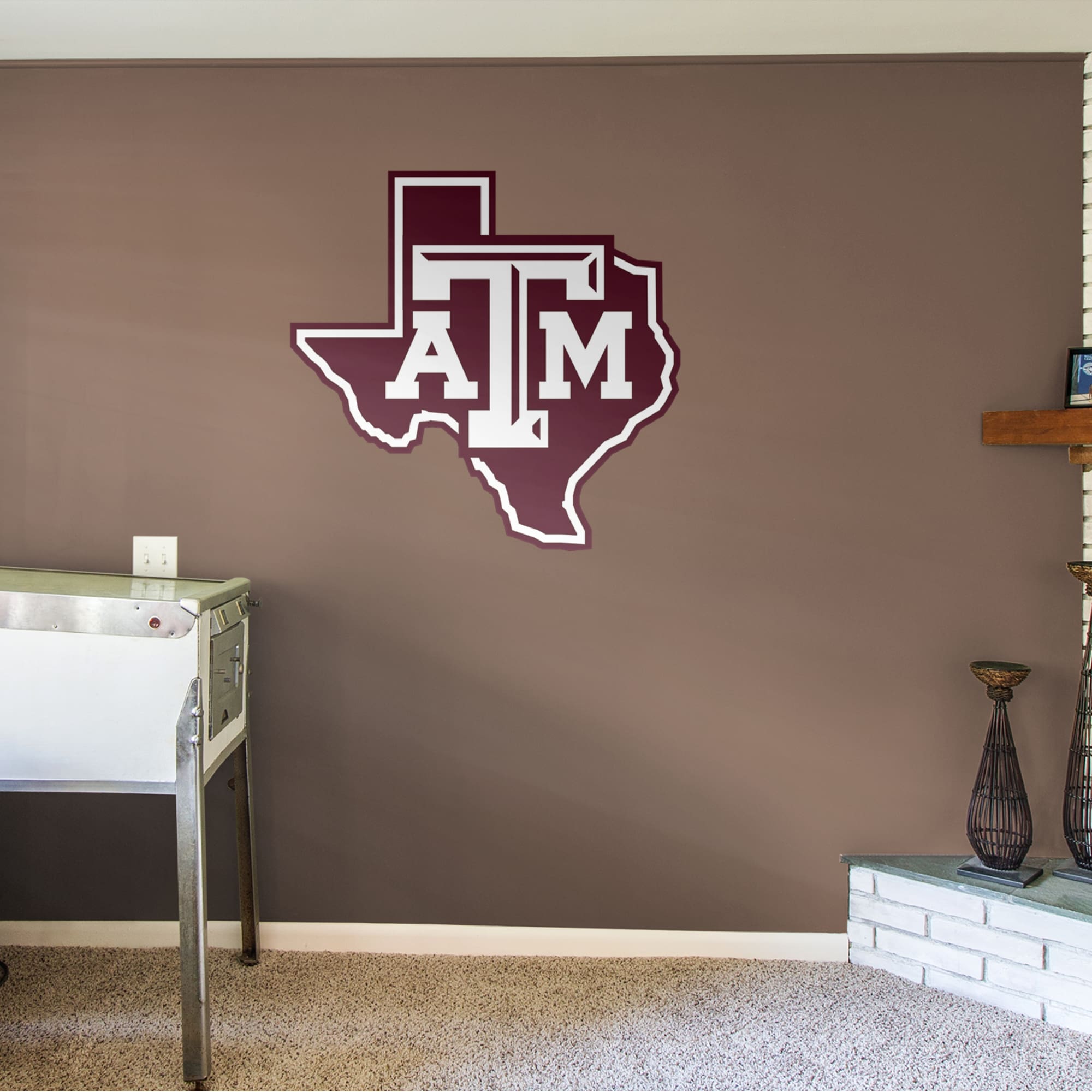 Texas A&M Aggies: Lone Star Logo - Officially Licensed Removable Wall Decal 44.0"W x 43.0"H by Fathead | Vinyl
