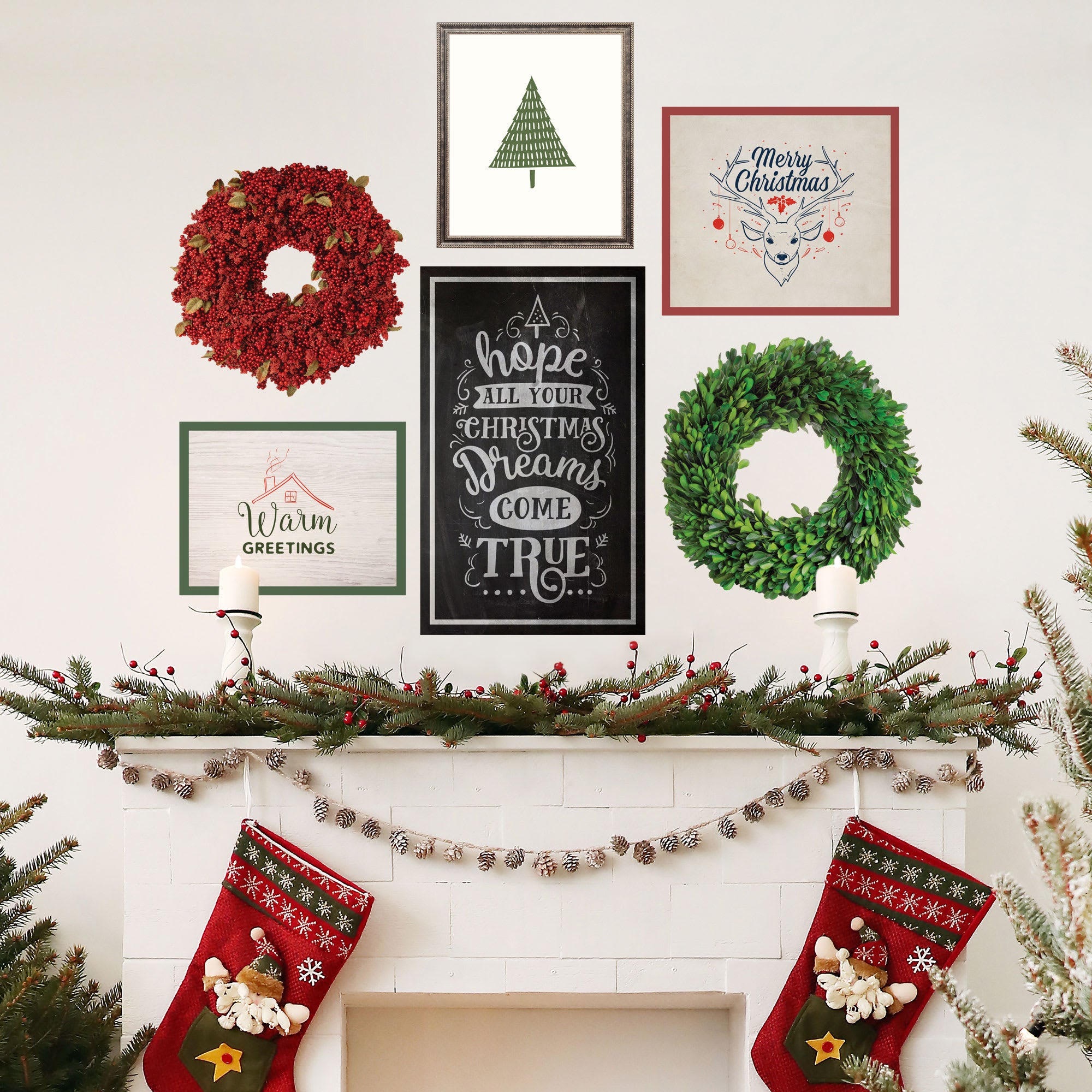 Christmas: Gallery Decor Wall Signs - Removable Vinyl Decal 54.0"W x 40.0"H by Fathead