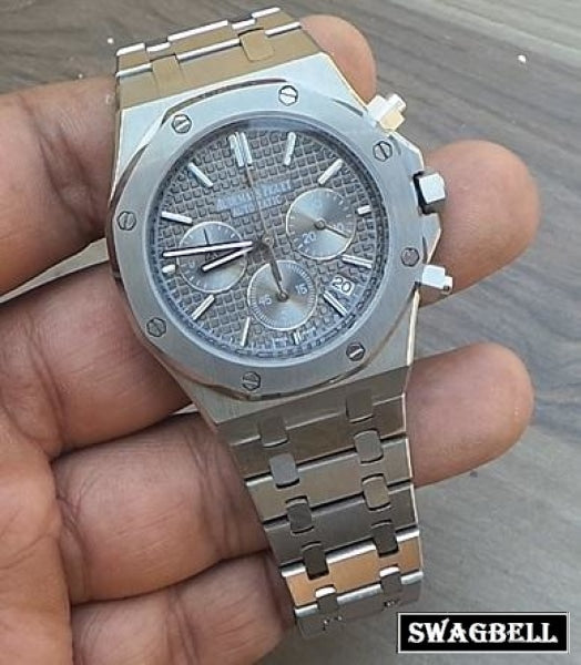 AUDEMARS PIGUET ROYAL OAK CHRONOGRAPH GREY STEEL WATCH