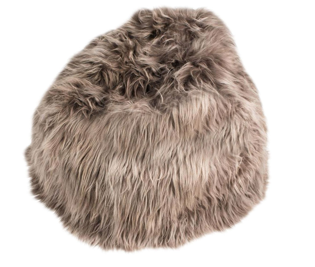 Icelandic Sheepskin Beanbag Chair Long Fur Taupe– Wildash London