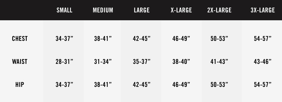 Superare Size Chart – Superare Fight Shop