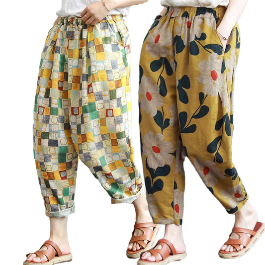 Vintage Yellow Floral & SkyBlue Pajama Capri Combo Pack For Womens & G –  Evalaxy