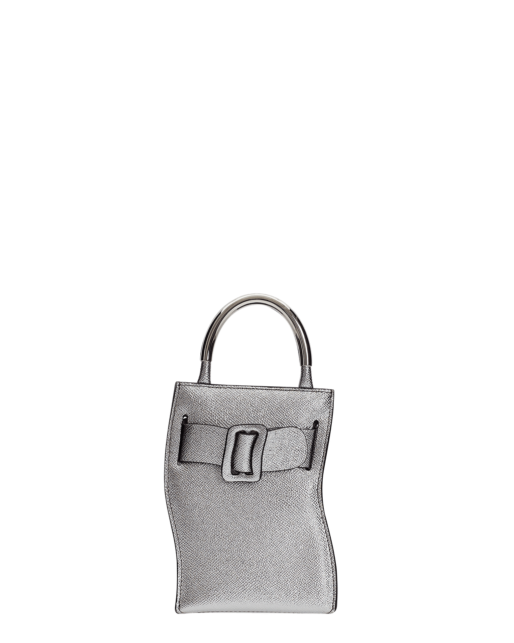 Boyy Bobby 18 Buckle Metallic Top-Handle Bag, Silver, Women's, Handbags & Purses Crossbody Bags & Camera Bags