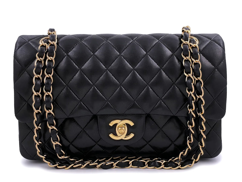 Chanel Black Lambskin Push Lock Full Flap Quilted Chain Shoulder Bag  Available For Immediate Sale At Sothebys
