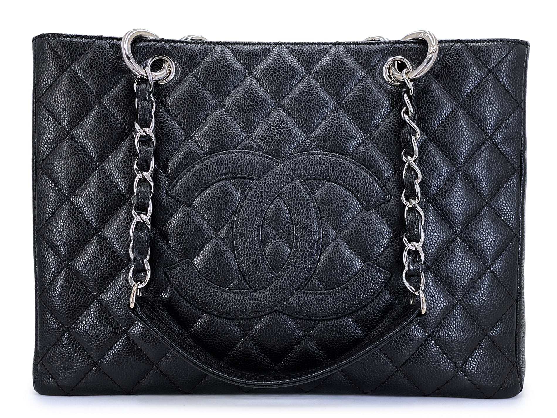 image of Chanel Vintage GST Black Caviar Grand Shopper Tote SHW 5I2