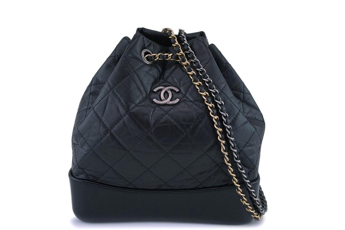 Chanel Gabrielle Backpack Small, Beige and Black, Preowned in Box