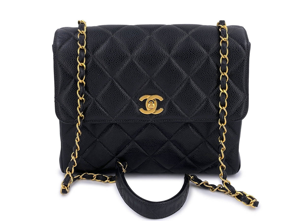 CHANEL 23C Black Caviar Crossbody Bag Gold CC HW CoCo YOU Grained Calfskin  Flap