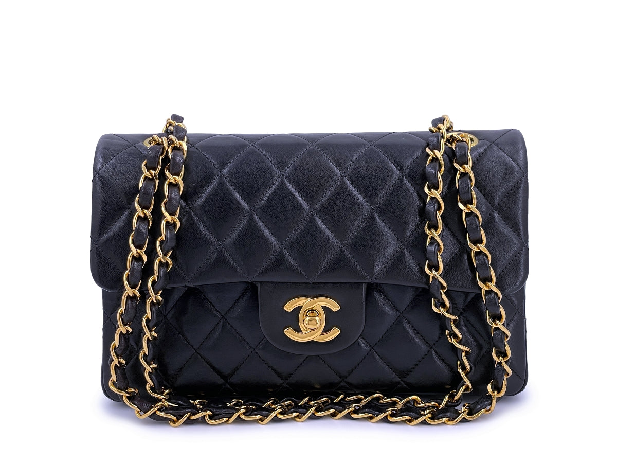 Authentic Chanel Black Vintage Classic Small Double Flap Bag 2.5