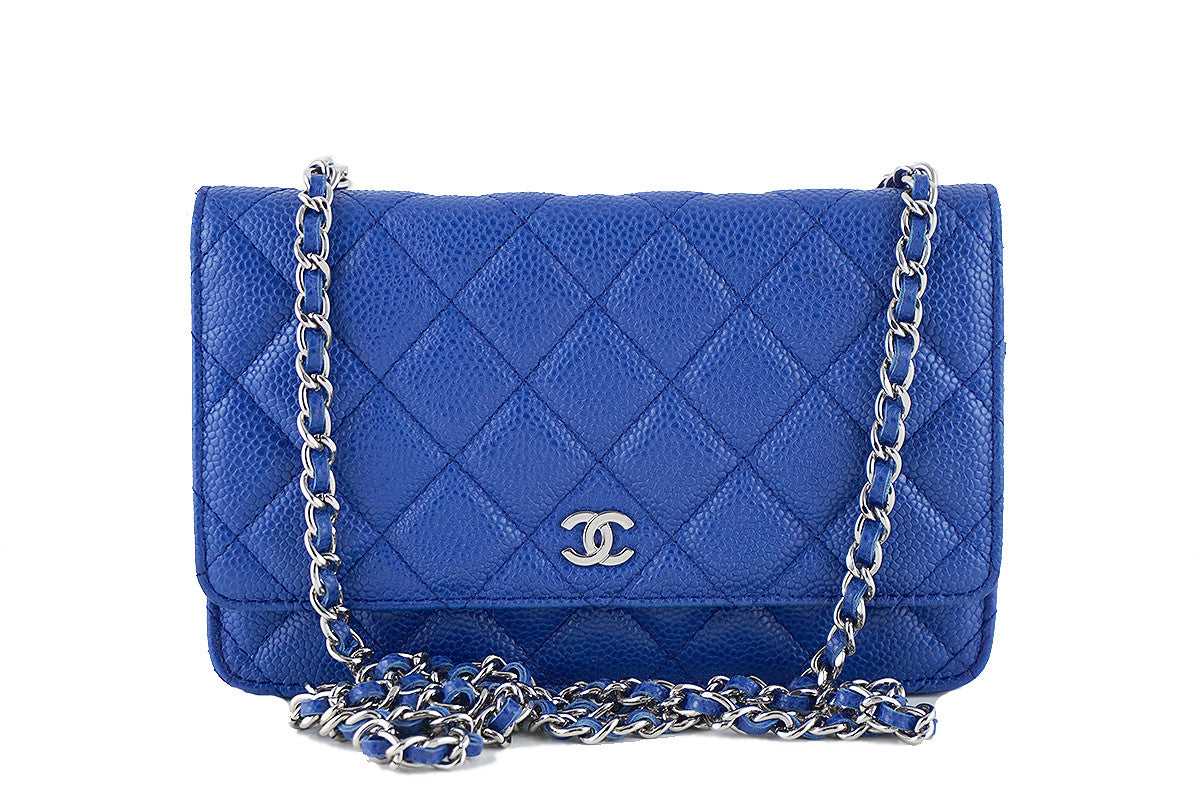 Chanel Caviar Classic WOC Wallet on Chain in Royal Blue Flap Bag