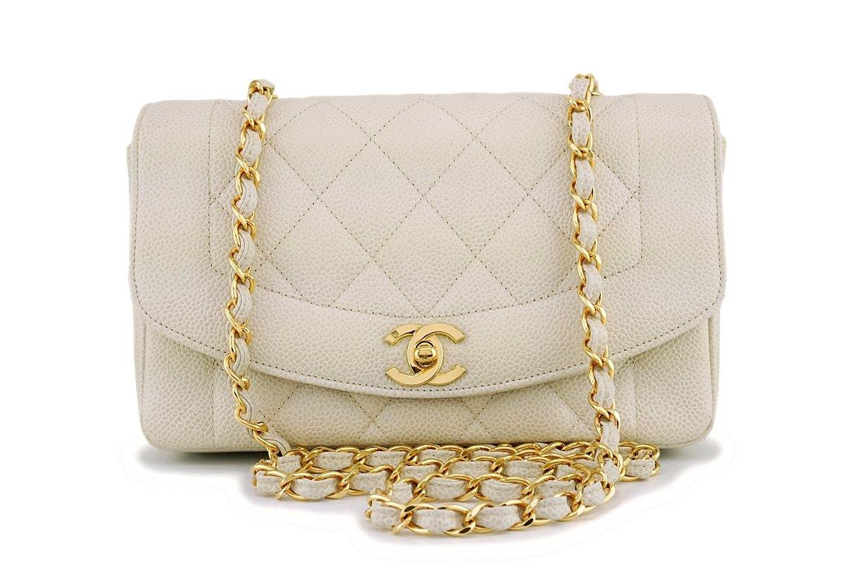 Vintage Chanel Medium Diana Flap Bag Beige Caviar Gold Hardware – Madison  Avenue Couture