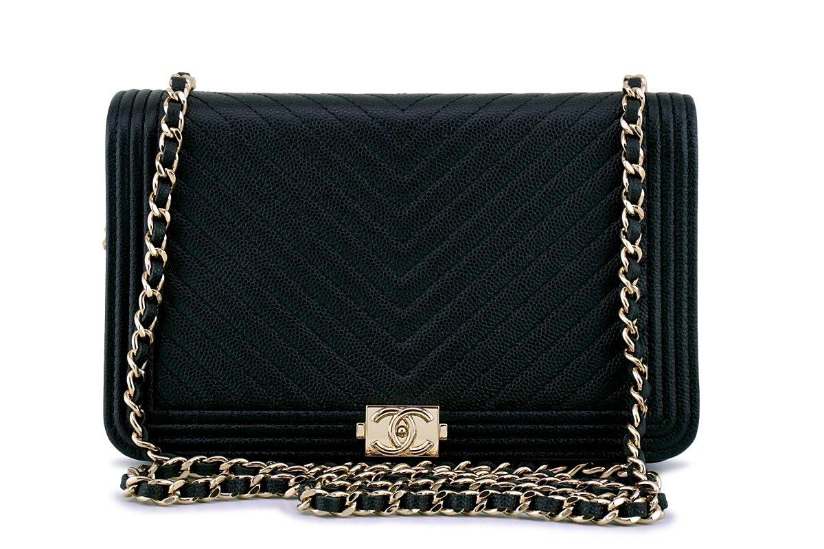 Chanel Caviar Wallet on Chain Woc Black Shoulder Bag Crossbody L26