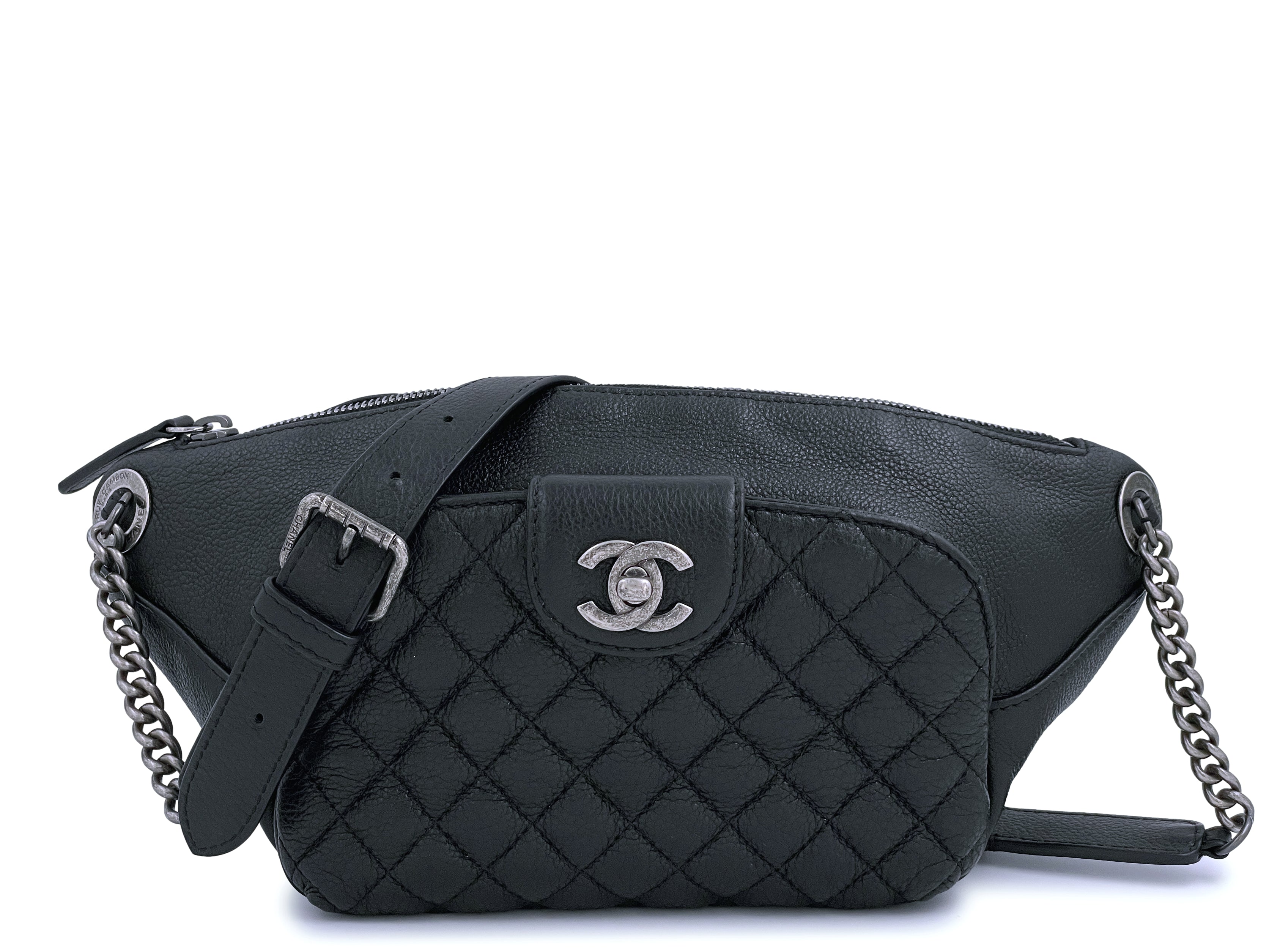 Chanel 19A Black All About Chains Fanny Pack Belt Bag – Boutique Patina