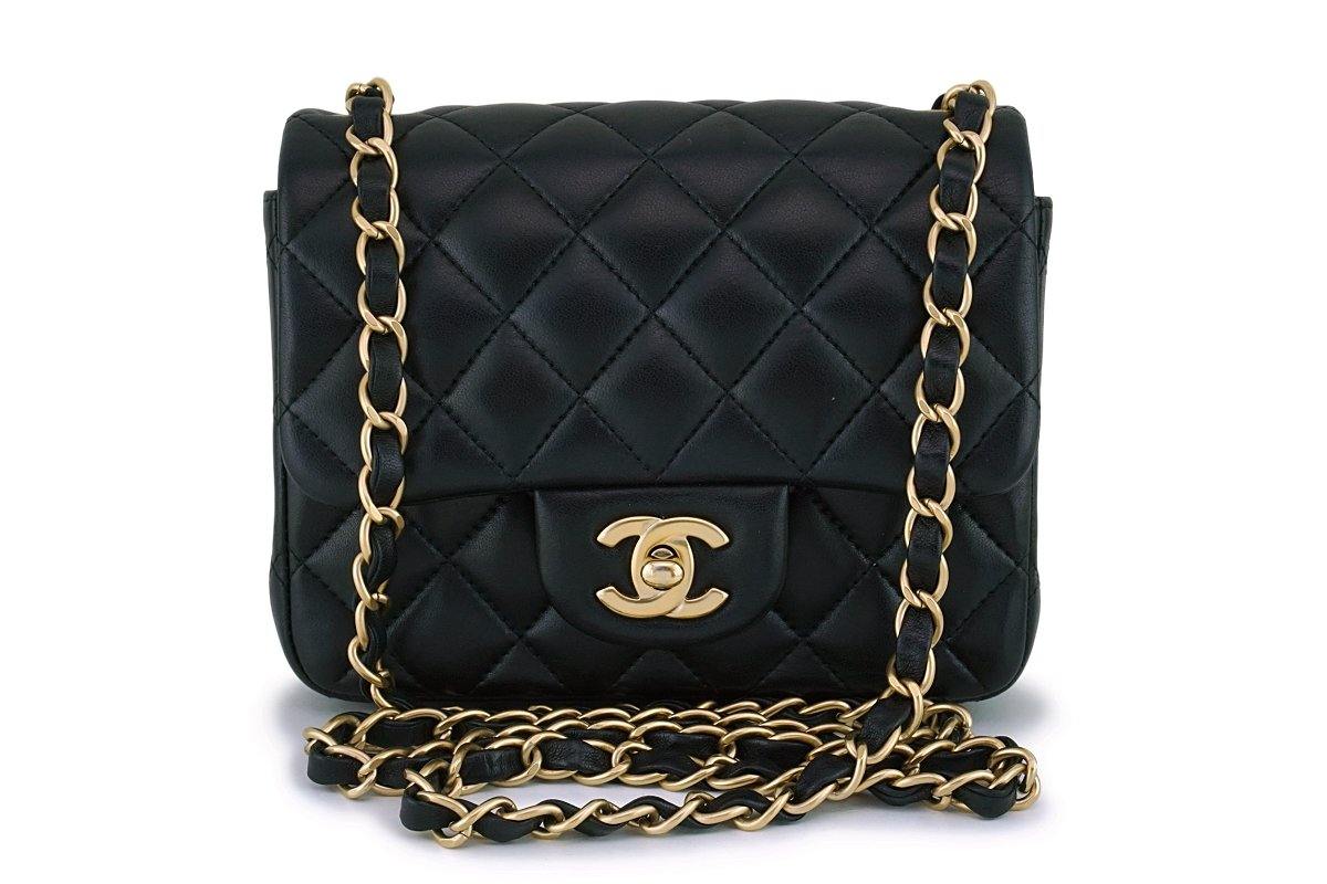 Chanel Black Lambskin Square Mini Classic Flap Bag GHW – Boutique Patina