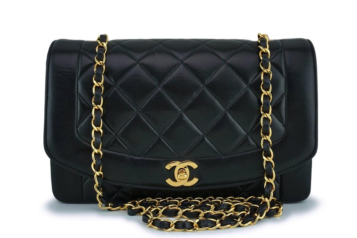 Chanel Vintage Lambskin Medium Diana Flap Black - Luxury In Reach