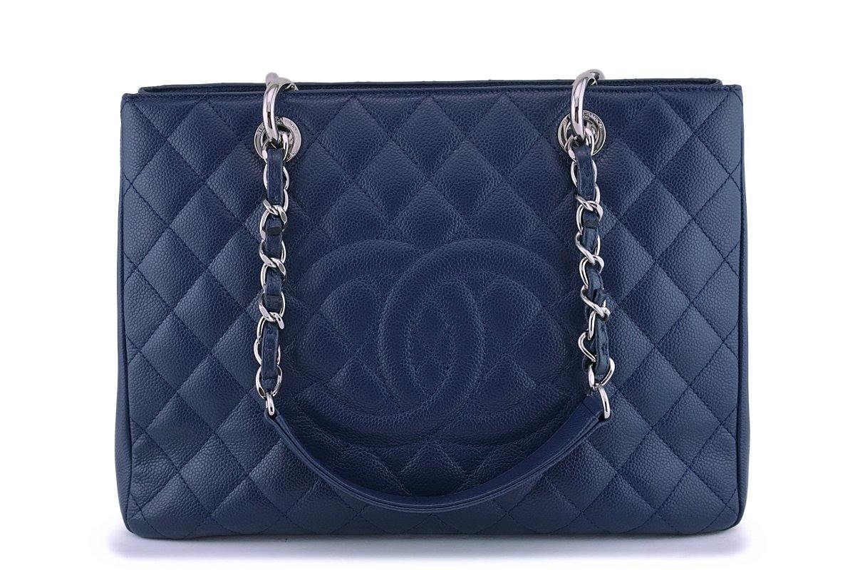 Chanel Dark Blue Rainbow Quilted Lambskin Medium Classic Double Flap Bag, myGemma