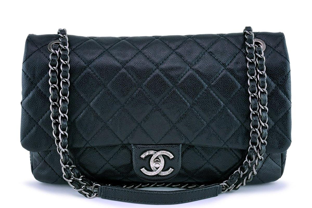 Chanel Black Caviar Jumbo-sized Classic Easy Flap Bag – Boutique Patina