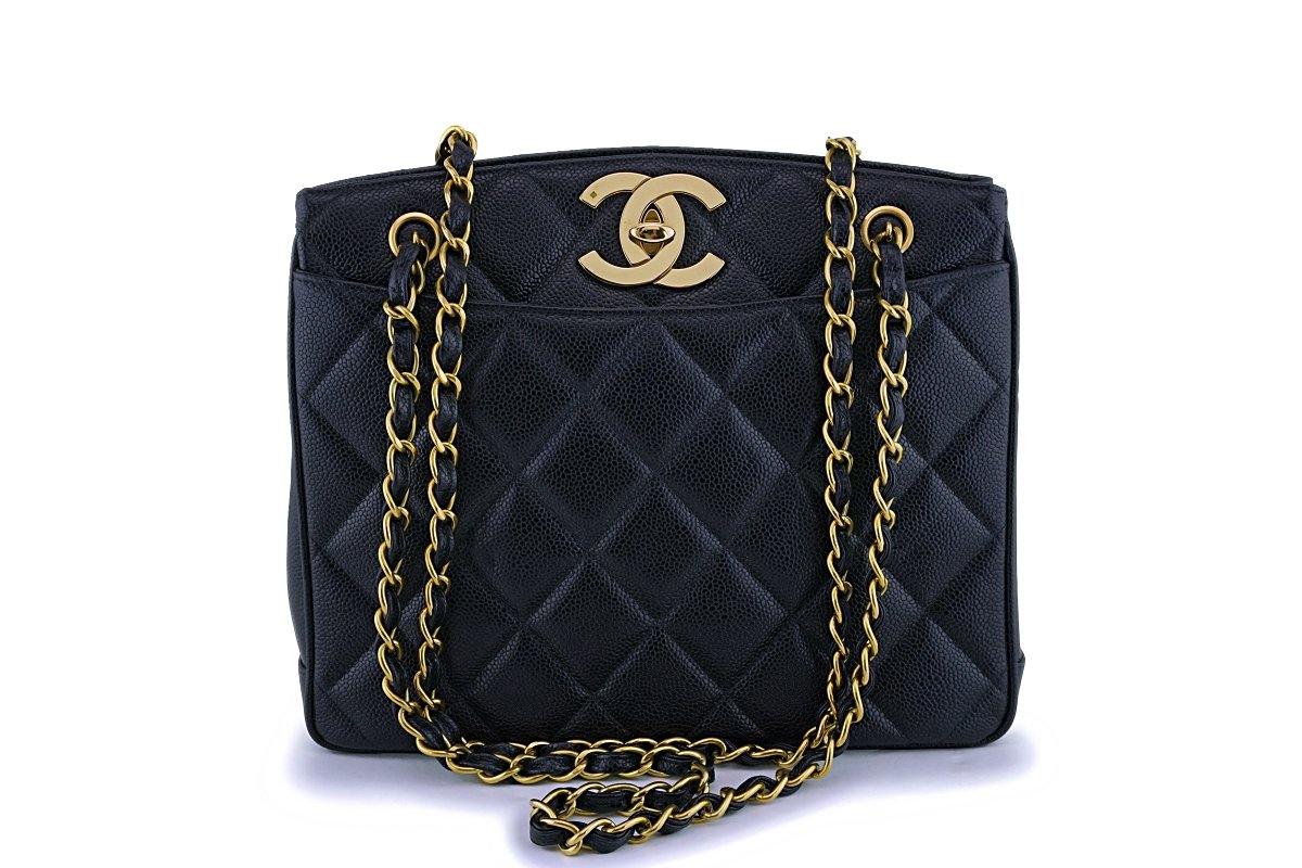 CHANEL, Bags, Vintage Authentic Chanel Black Caviar Timeless 996 Cc Tote