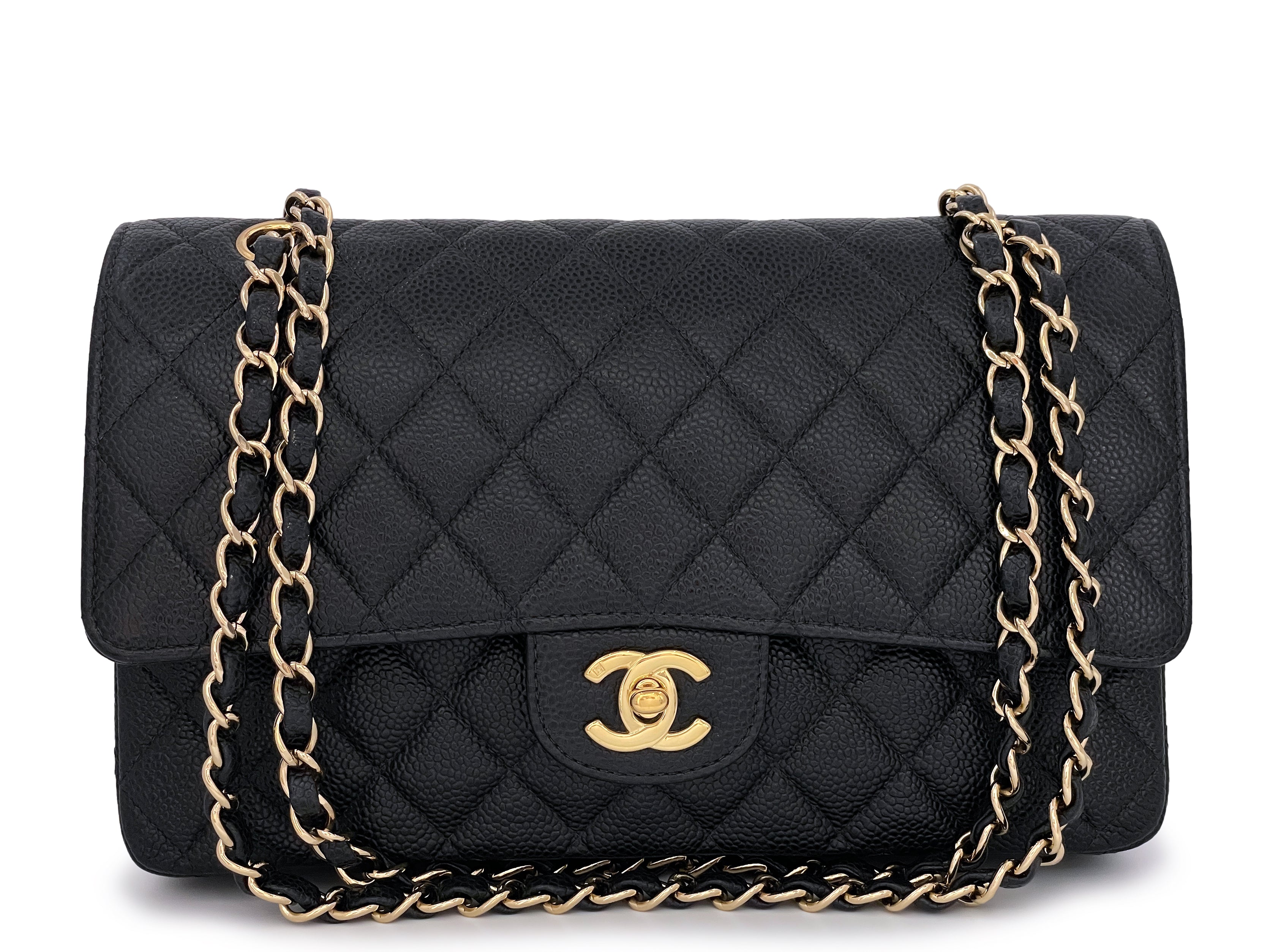 Chanel 2004 Vintage Black Medium Classic Double Flap Bag 24k GHW Lambs –  Boutique Patina