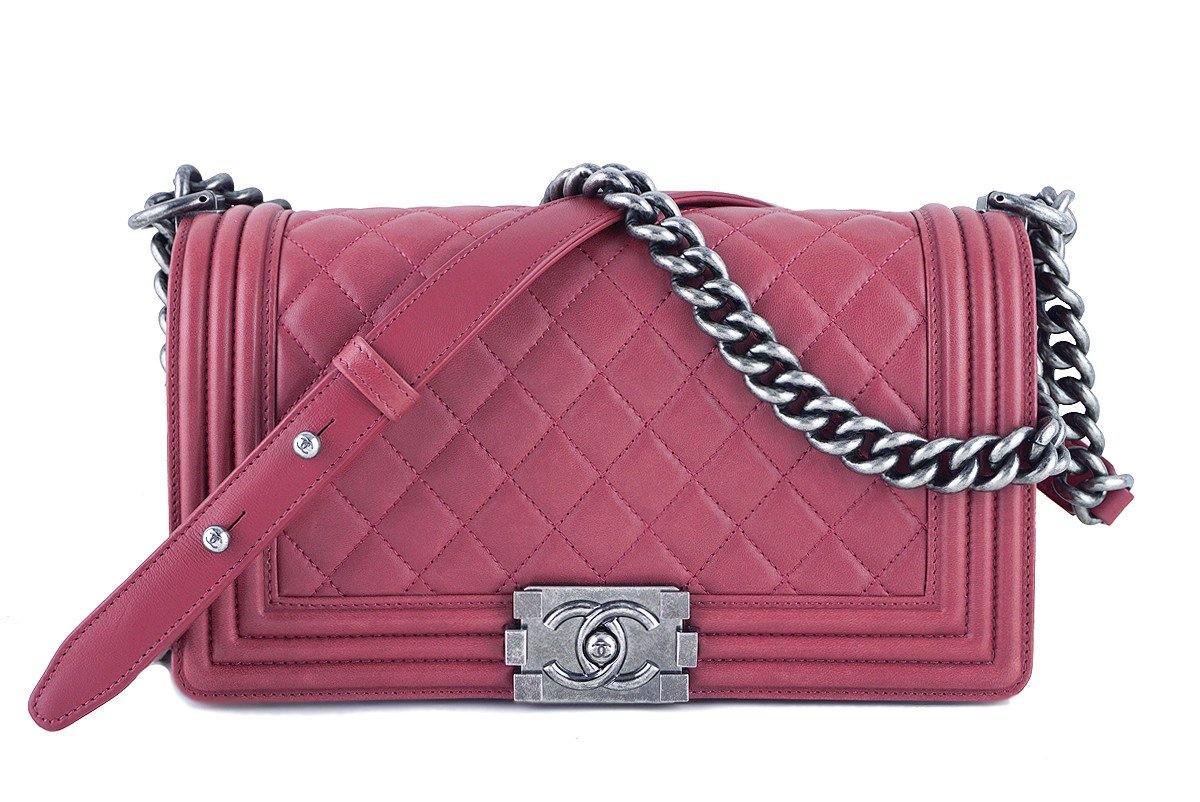 Chanel Dusty Rose Le Boy Classic Flap, Pink Medium Lambskin Bag ...
