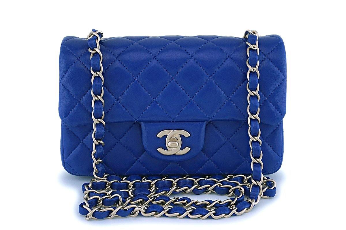 Authentic Chanel Neon Blue Lambskin Mini Flap Bag Luxury Bags  Wallets  on Carousell