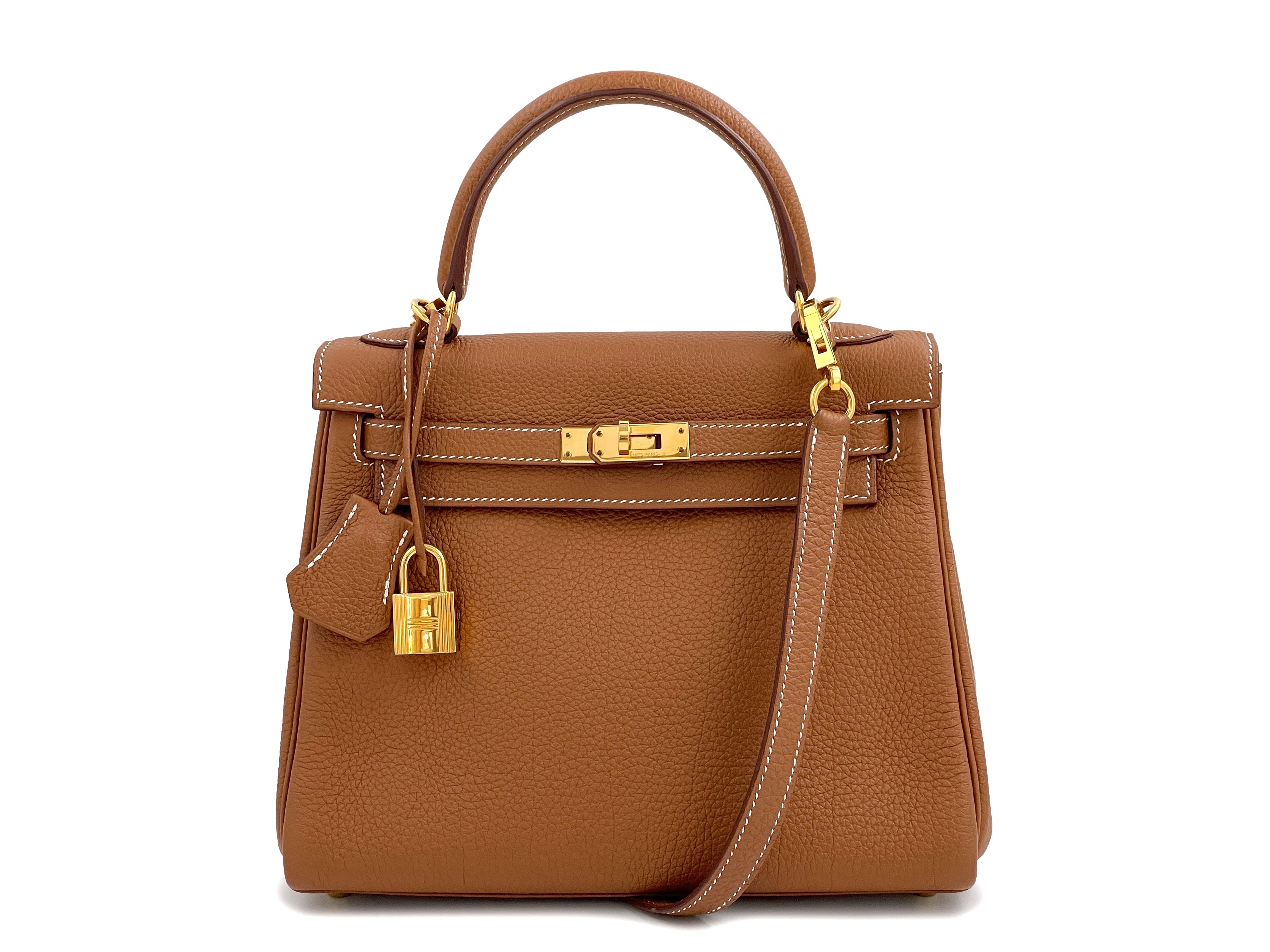 Hermes Kelly 28 Orange Togo Gold Hardware 