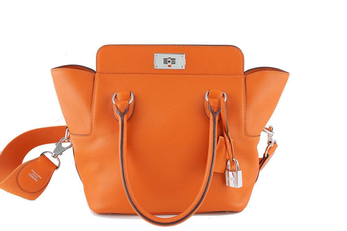 Shop HERMES Toolbox Orange/SHW Evercolor Leather 20 Bag by hirobuyer