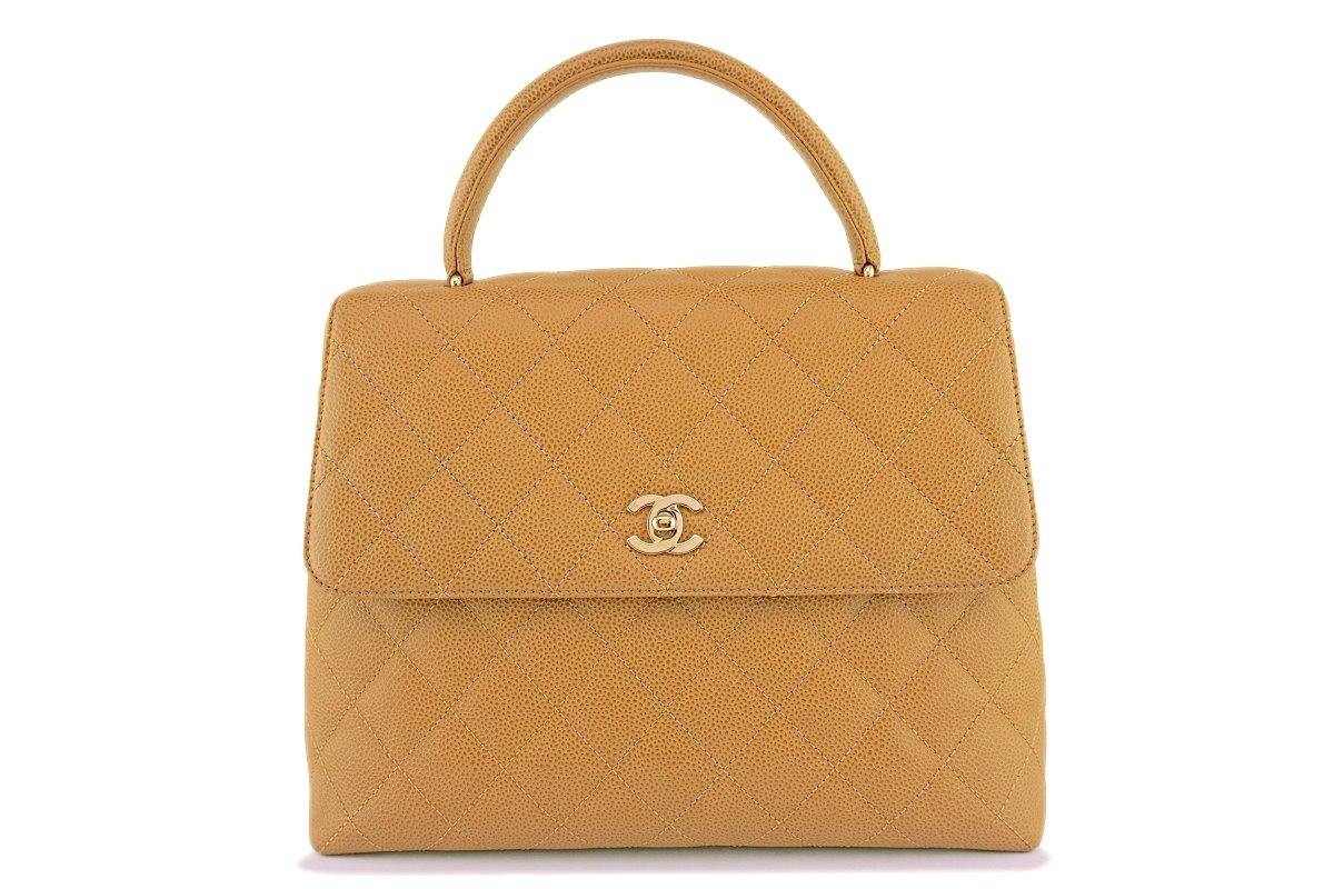 Chanel 24k vintage classic flap bag medium dark beige/caramel/camel caviar  gold, Women's Fashion, Bags & Wallets, Cross-body Bags on Carousell