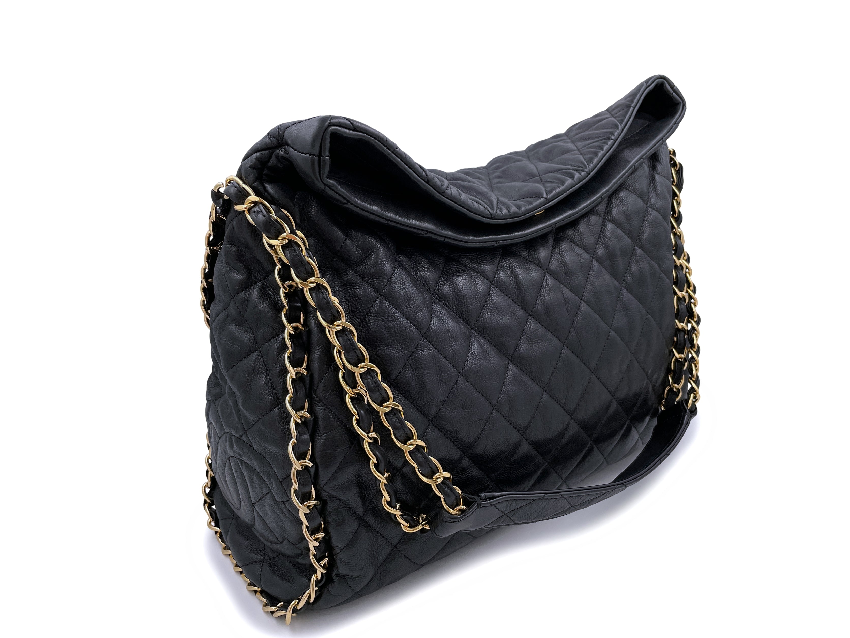 New 23C CHANEL Black Caviar Flap CC You Chain Bag Handbag Vintage Gold  Medium  eBay