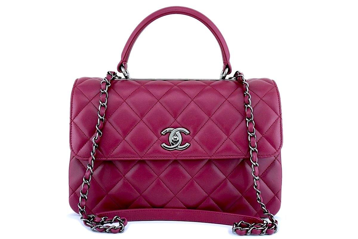 Chanel 2021 Classic Tweed Medium Double Flap Bag - Pink Shoulder