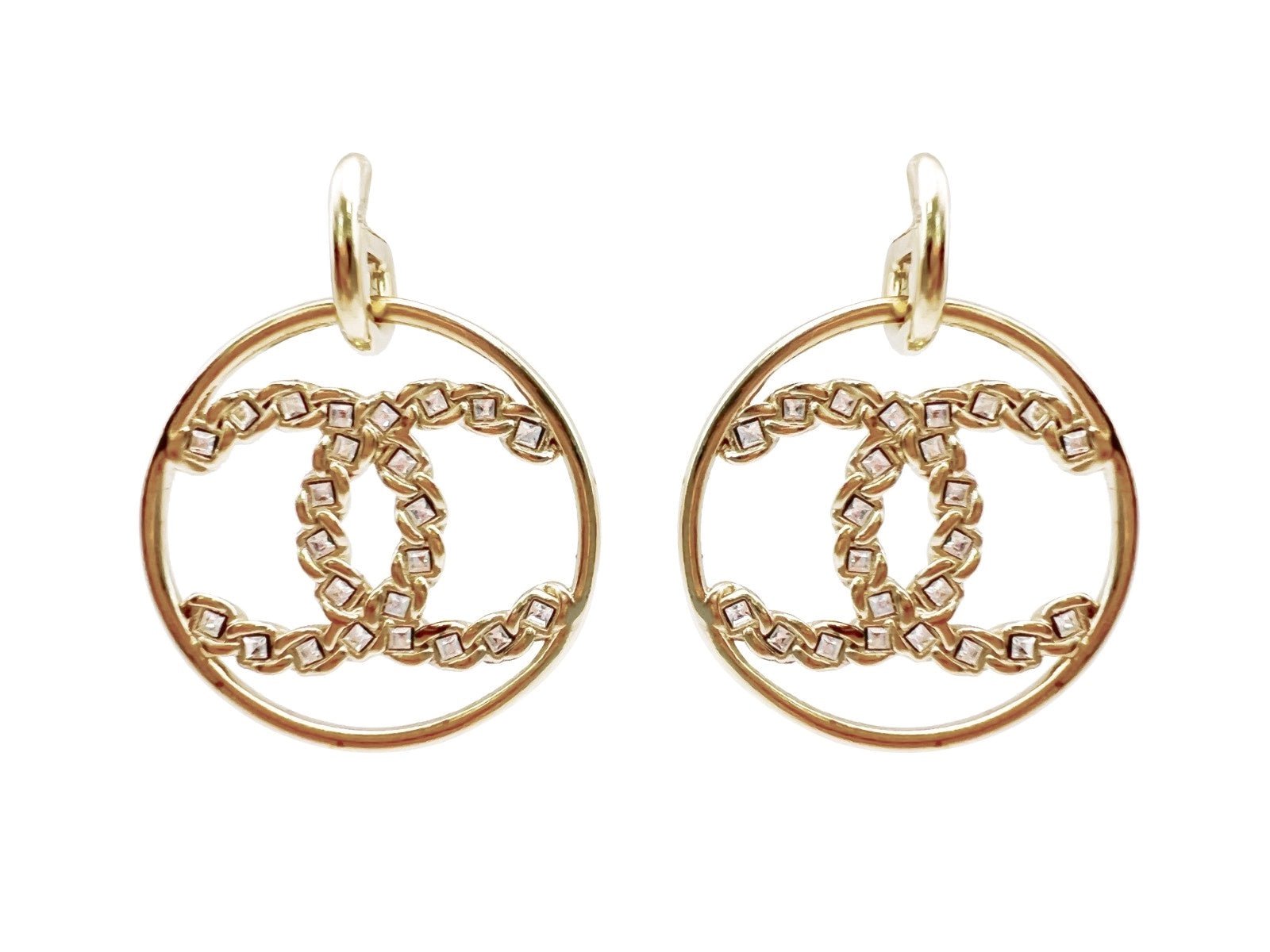 Chanel Hoop Swing Earrings Clover Salmon Pink – Timeless Vintage Company