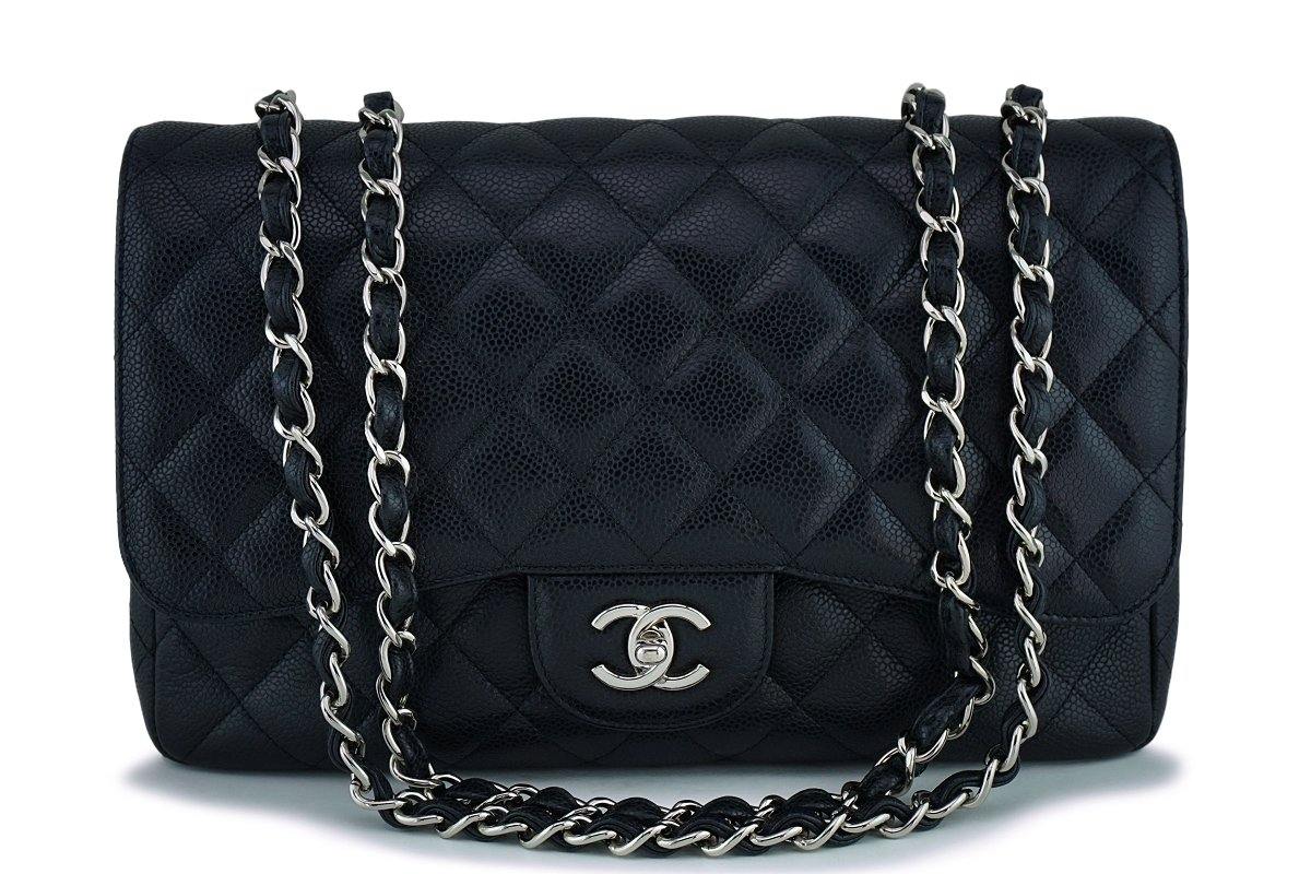 Chanel Jumbo Black Caviar SHW