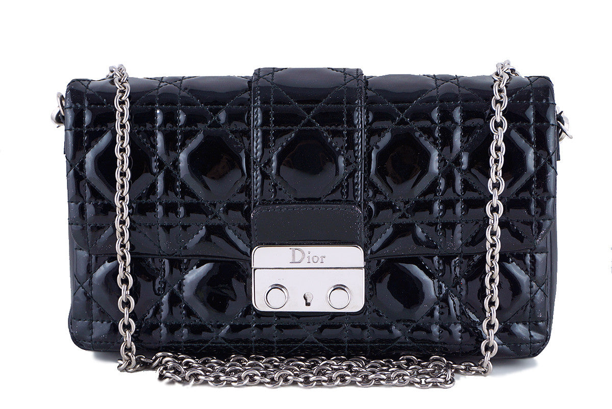 Miss Dior Black New Lock Promenade Pochette Wallet on Chain WOC Bag ...