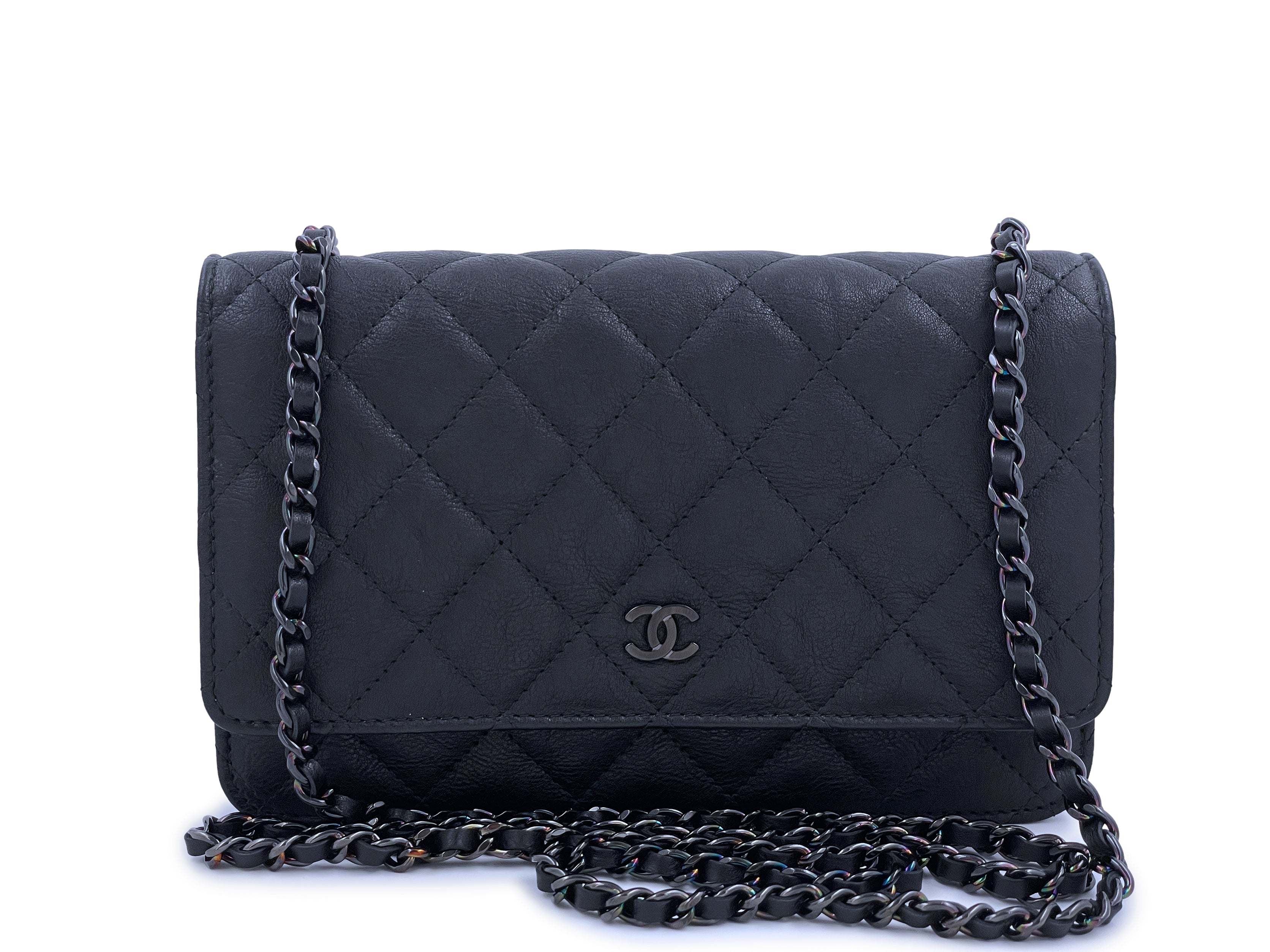 Chanel Calfskin Three Compartment Flap Bag with Chain Handle