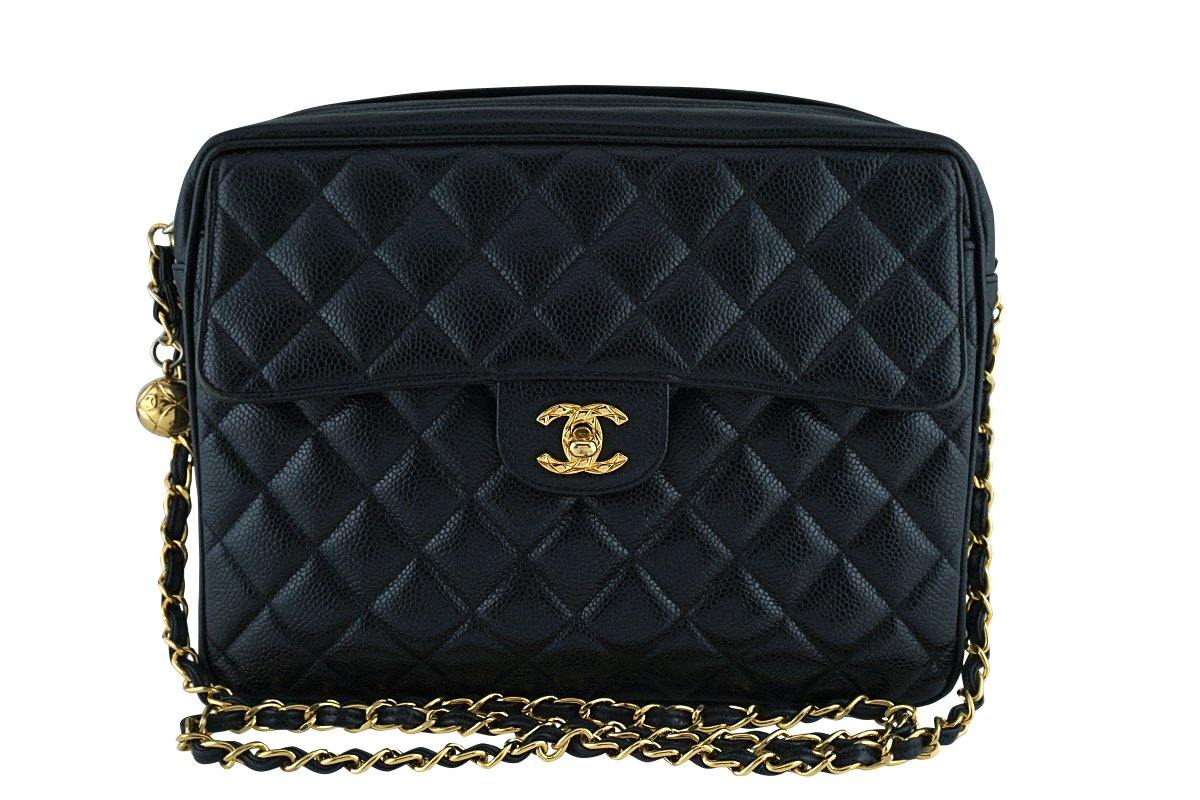 Vintage CHANEL quilted patent enamel leather black camera purse with g –  eNdApPi ***where you can find your favorite designer  vintages..authentic, affordable, and lovable.