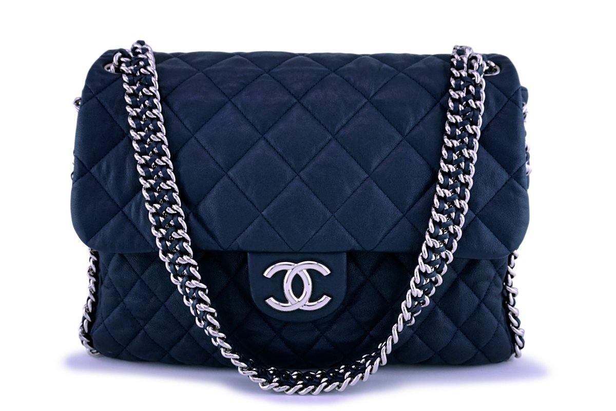 Chanel Black Maxi Chain Around Lambskin Single Flap Bag Leather ref.200809  - Joli Closet