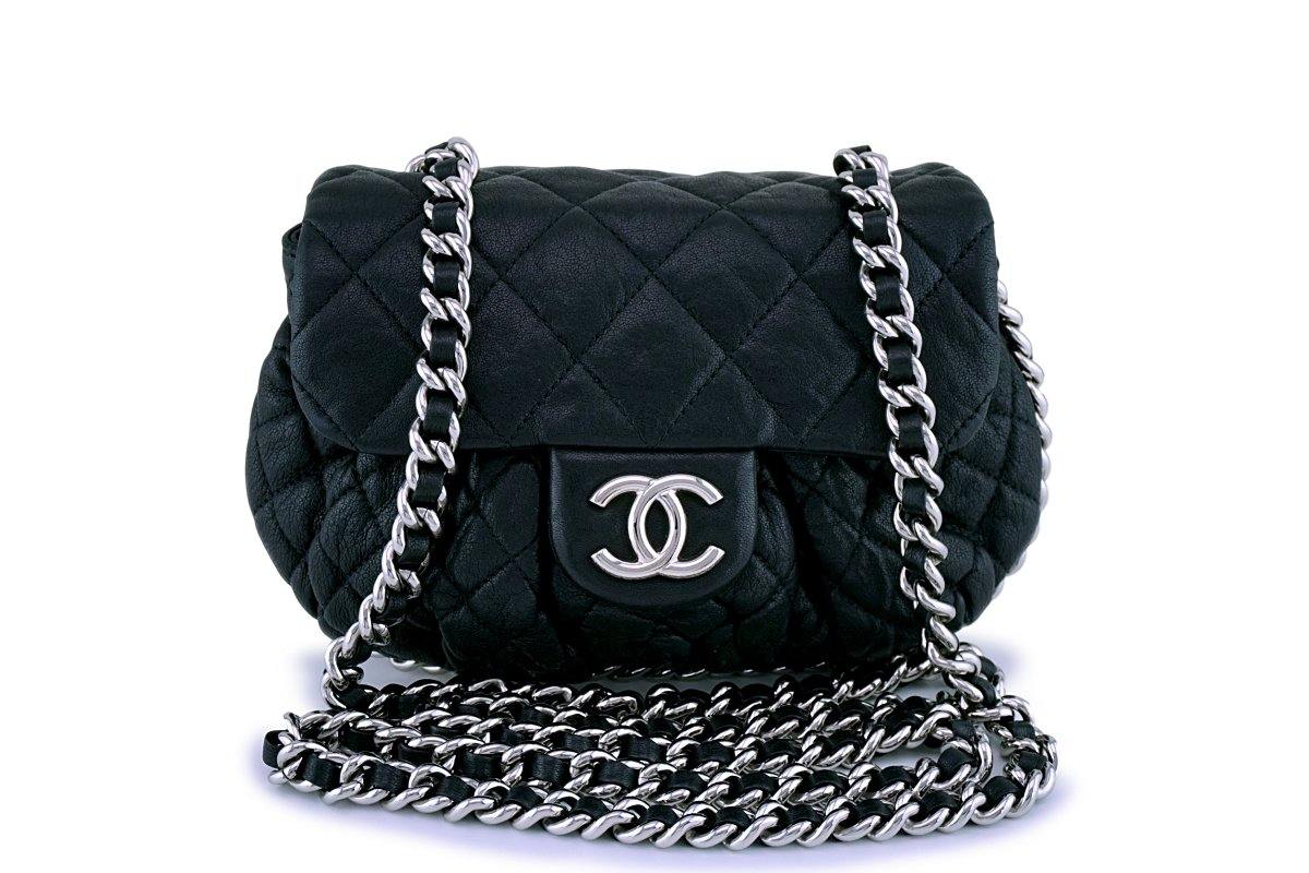Chanel Black Mini/Small Chain Around Rounded Classic Cross Body Flap B