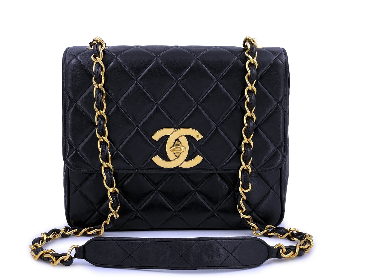 Chanel 3-series Black Medium Classic Flap in Lambskin with 24K