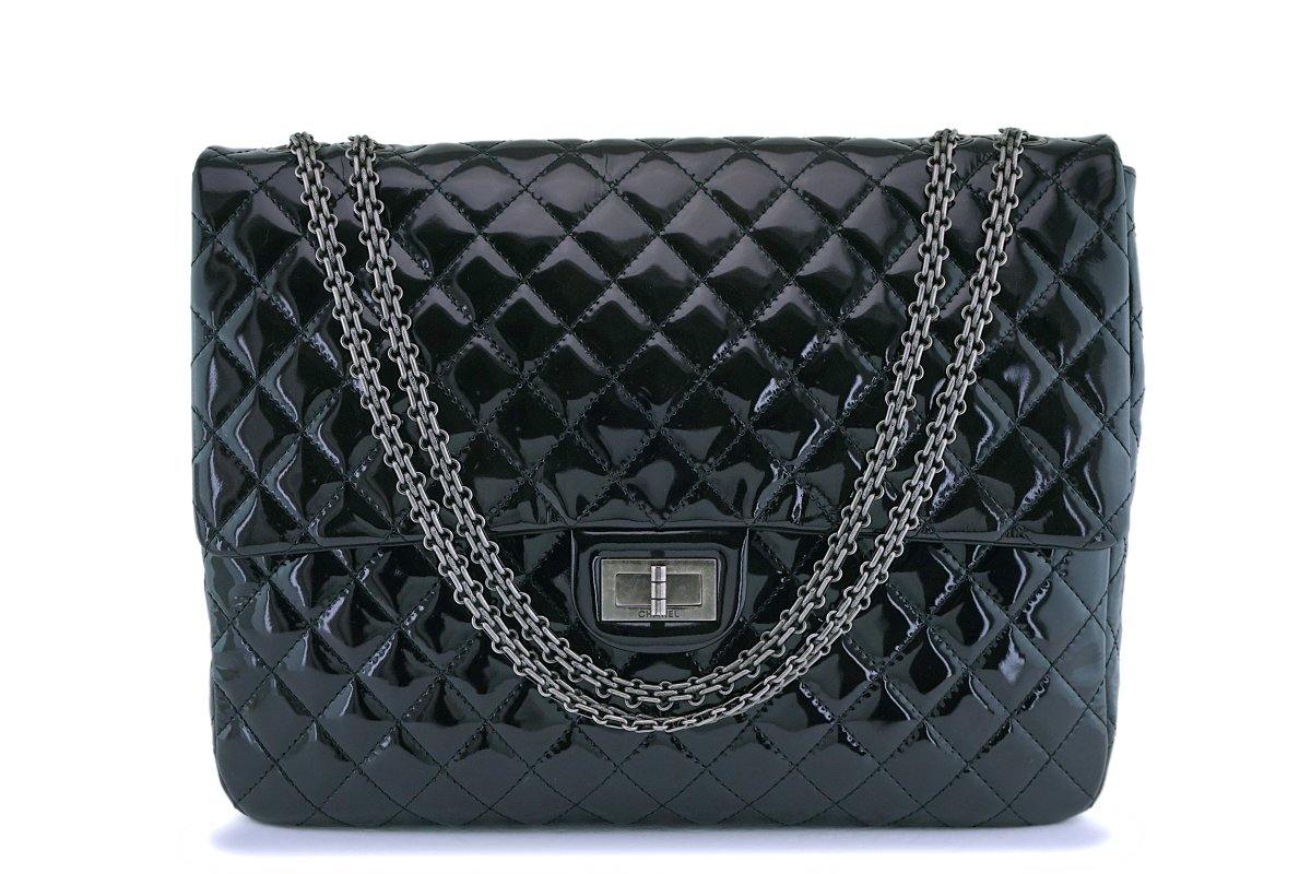 Chanel Oversized Black Patent Classic Reissue XL Flap Bag RHW – Boutique  Patina