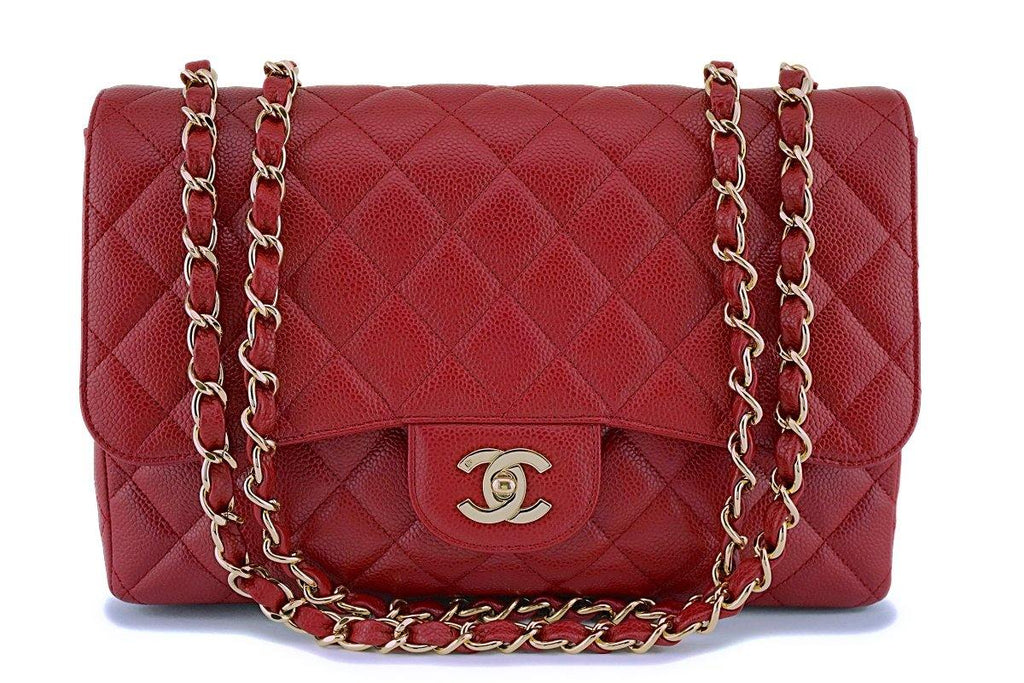 red chanel bag gold chain