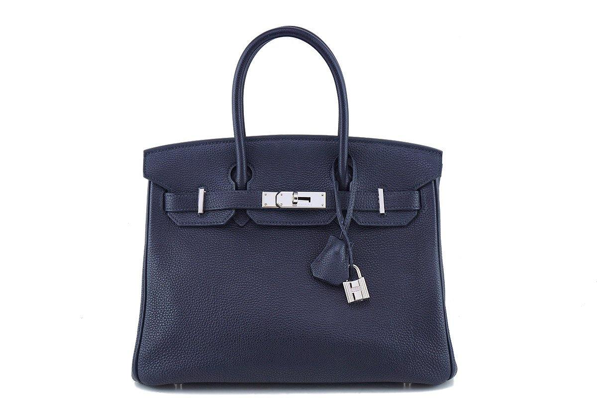 Hermes Birkin Bag 30cm Indigo Deep Navy Blue Epsom Rose Gold Hardware