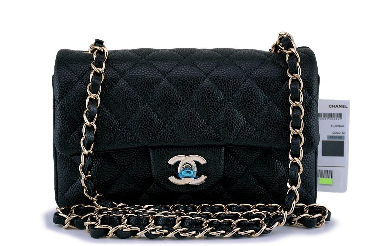 NWT 18S Chanel Black Caviar Classic Rectangular Mini Flap Bag GHW –  Boutique Patina