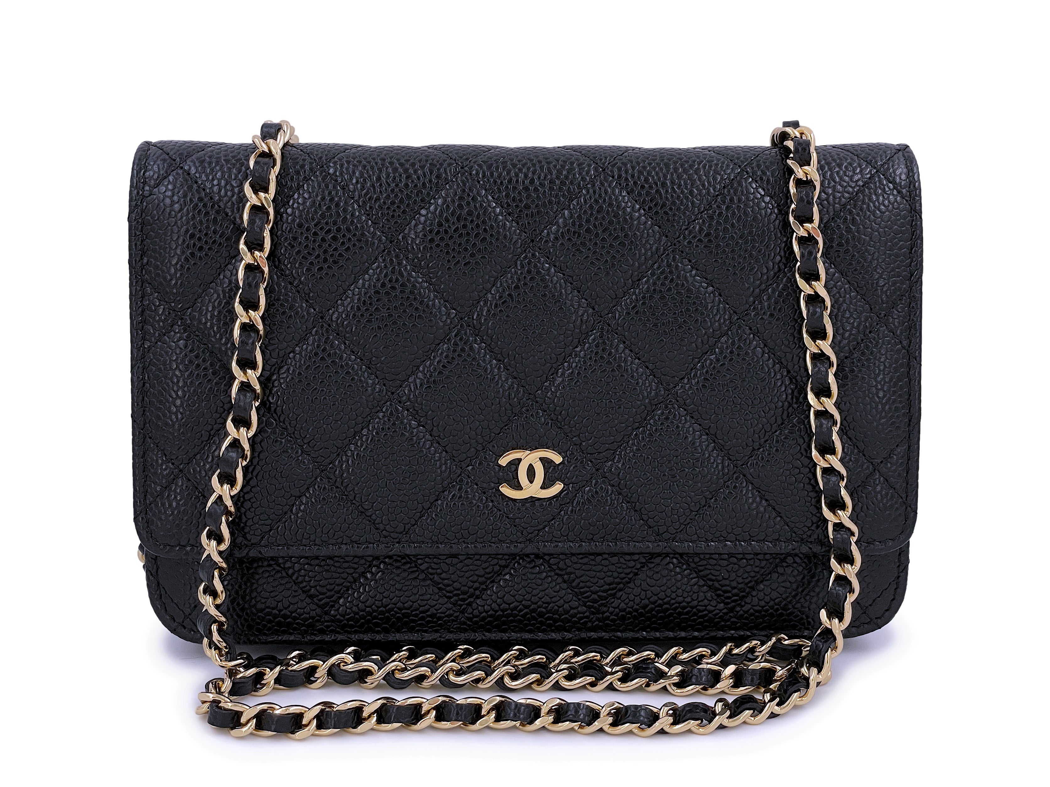Chanel WOC Classic Black Gold  Designer WishBags