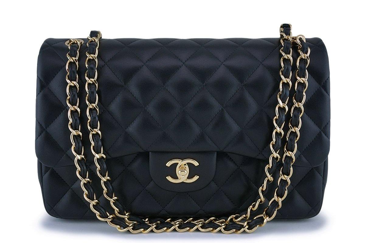 Chanel Beige Clair Quilted Lambskin Leather Classic Jumbo Double