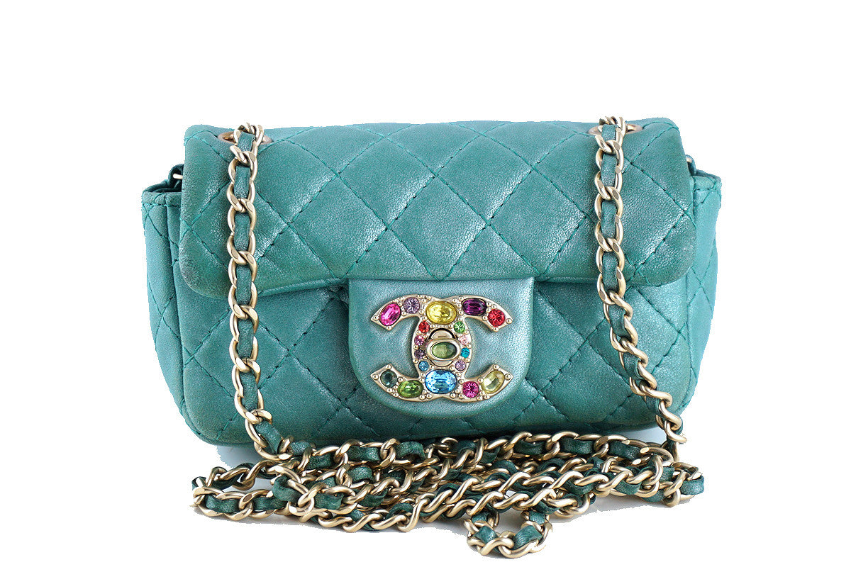 Chanel Turquoise Extra Mini Flap, Precious Jewel Limited 2.55 Bag –  Boutique Patina