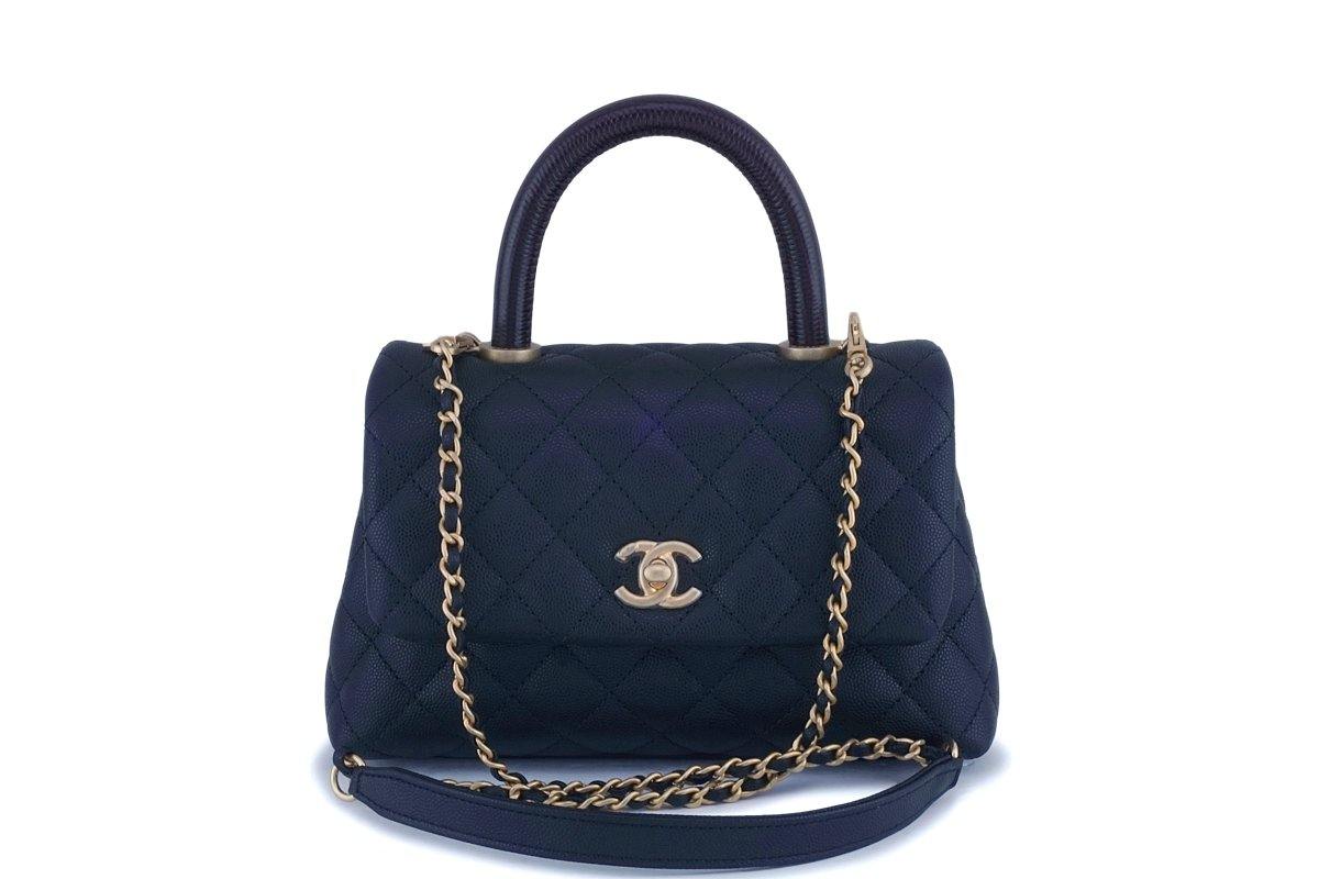 caviar quilted mini coco handle flap black