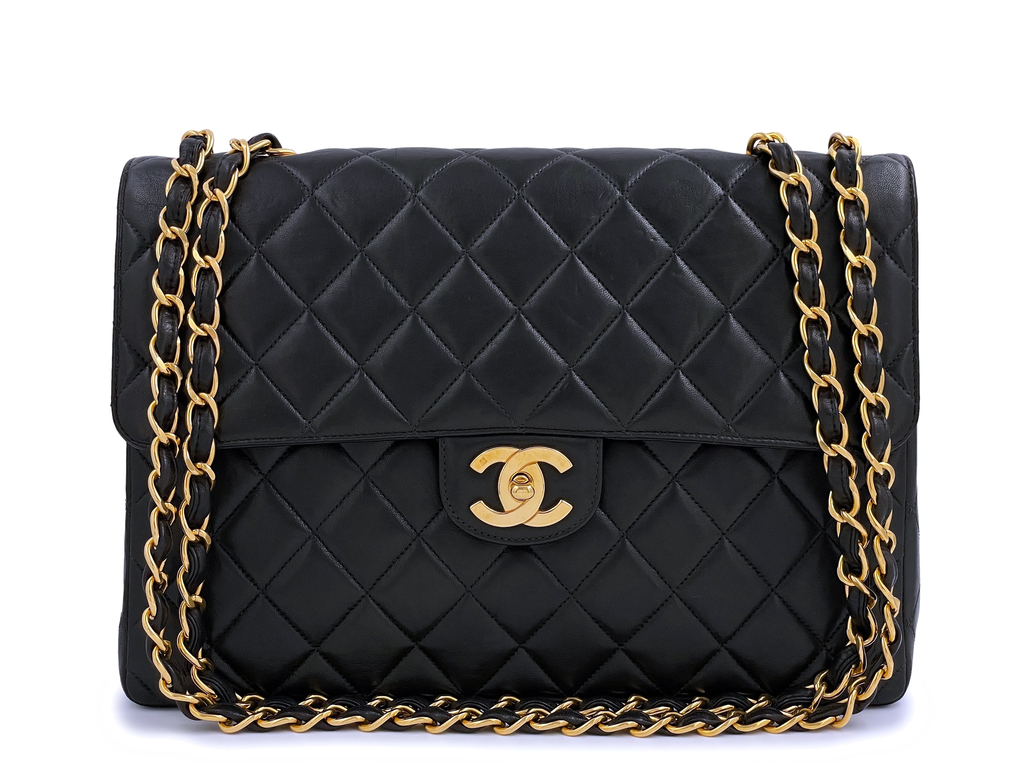 Chanel Vintage 1996 Jumbo Classic Flap Bag 24k GHW Black Lambskin – Boutique  Patina