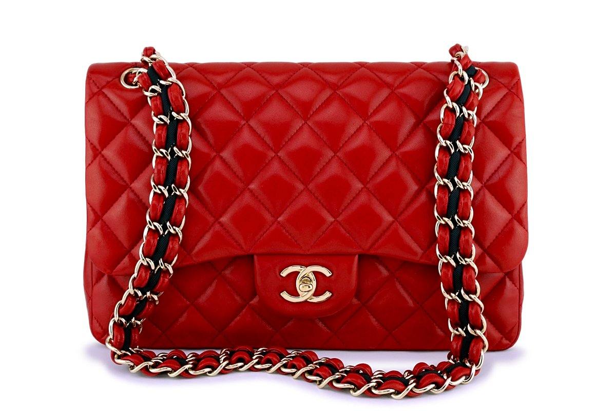 Chanel Chain Around Limited Edition Small Red Leather Flap