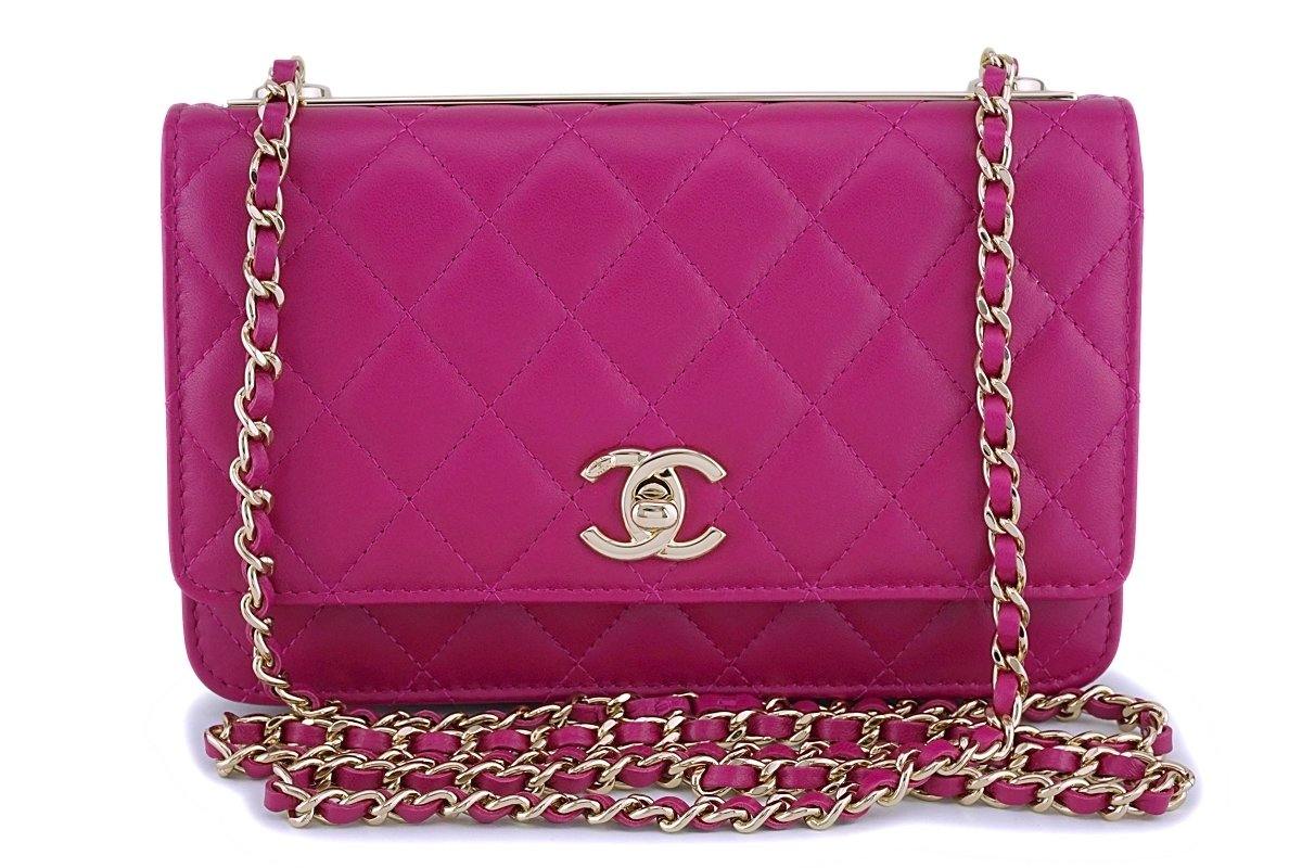 NIB Chanel Fuchsia Pink Classic Trendy CC Wallet on Chain WOC Mini Fla – Boutique  Patina