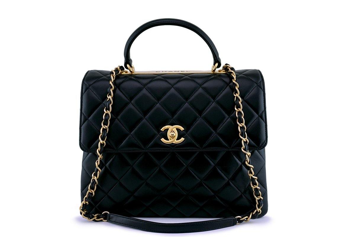 Used Chanel A58601 Classic CC (color Restored) Black Patent Maxi Shoulder  Bags S